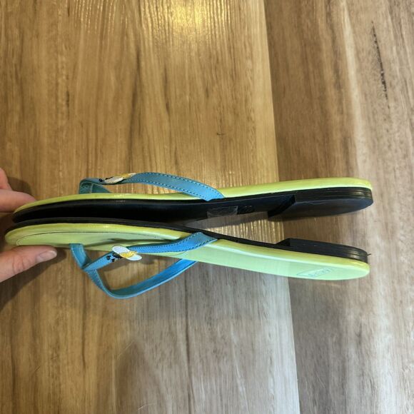Vintage Dockers Bee Thong Sandals Lime Green Blue Y2K Retro Preppy Women 7-7.5 - Picture 2 of 10